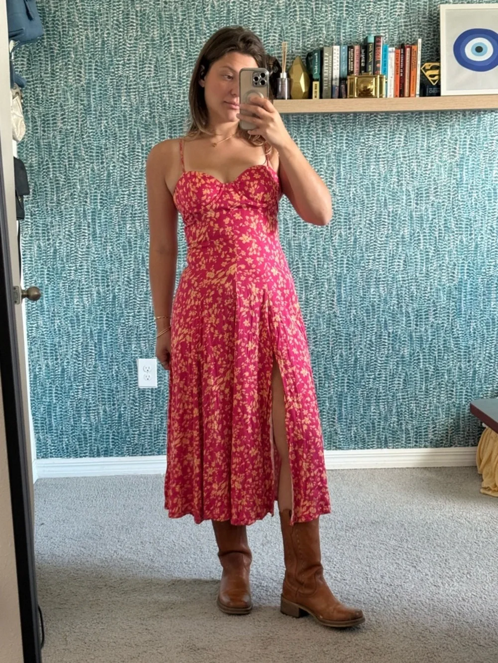 Free People Under The Moonlight Maxi Dress in Pink
